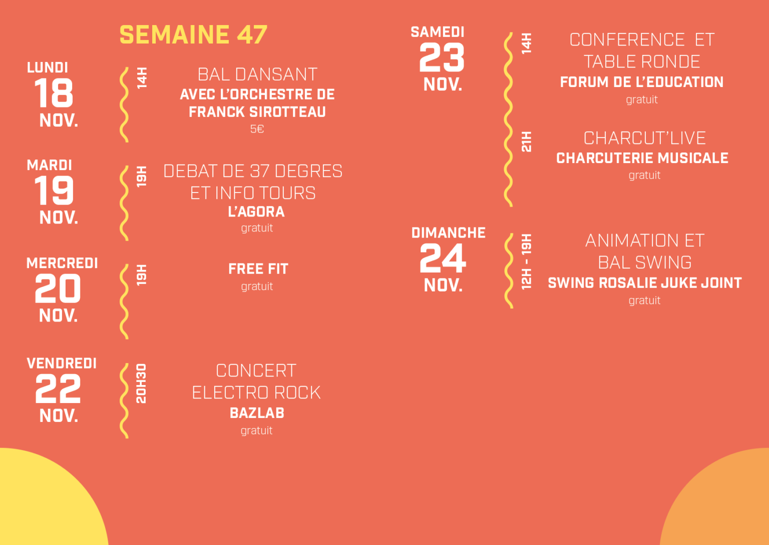 Programmation semaine 47 2024